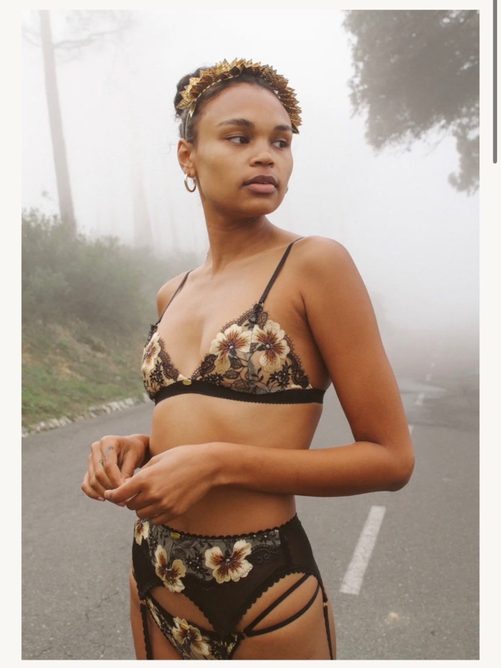 Bernie Triangle Bralette and High waist Knickers Set